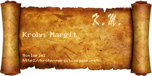 Krohn Margit névjegykártya